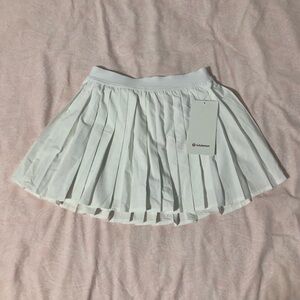 Lululemon High Rise White Pleated Tennis Skirt
